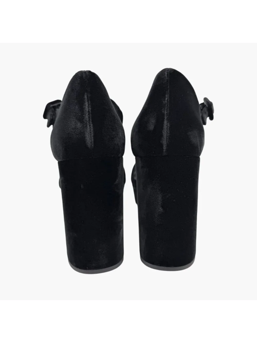 Prada Triangle Logo Platform Pumps Heels Sandals Black Velvet Size 41 US 11